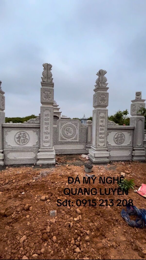 Khuôn viên lăng mộ đá granit nhà bác Cải tại Hải Dương