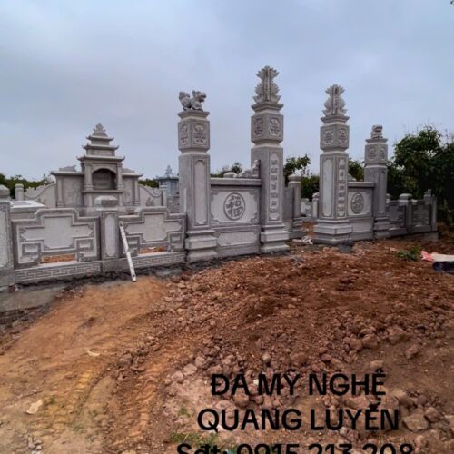 Khuôn viên lăng mộ đá granit nhà bác Cải tại Hải Dương