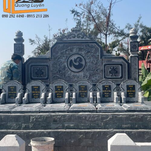 Mẫu tam sơn đá khuôn viên lăng mộ